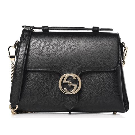 gucci 510302|Gucci Interlocking G Black Calf Leather Chain .